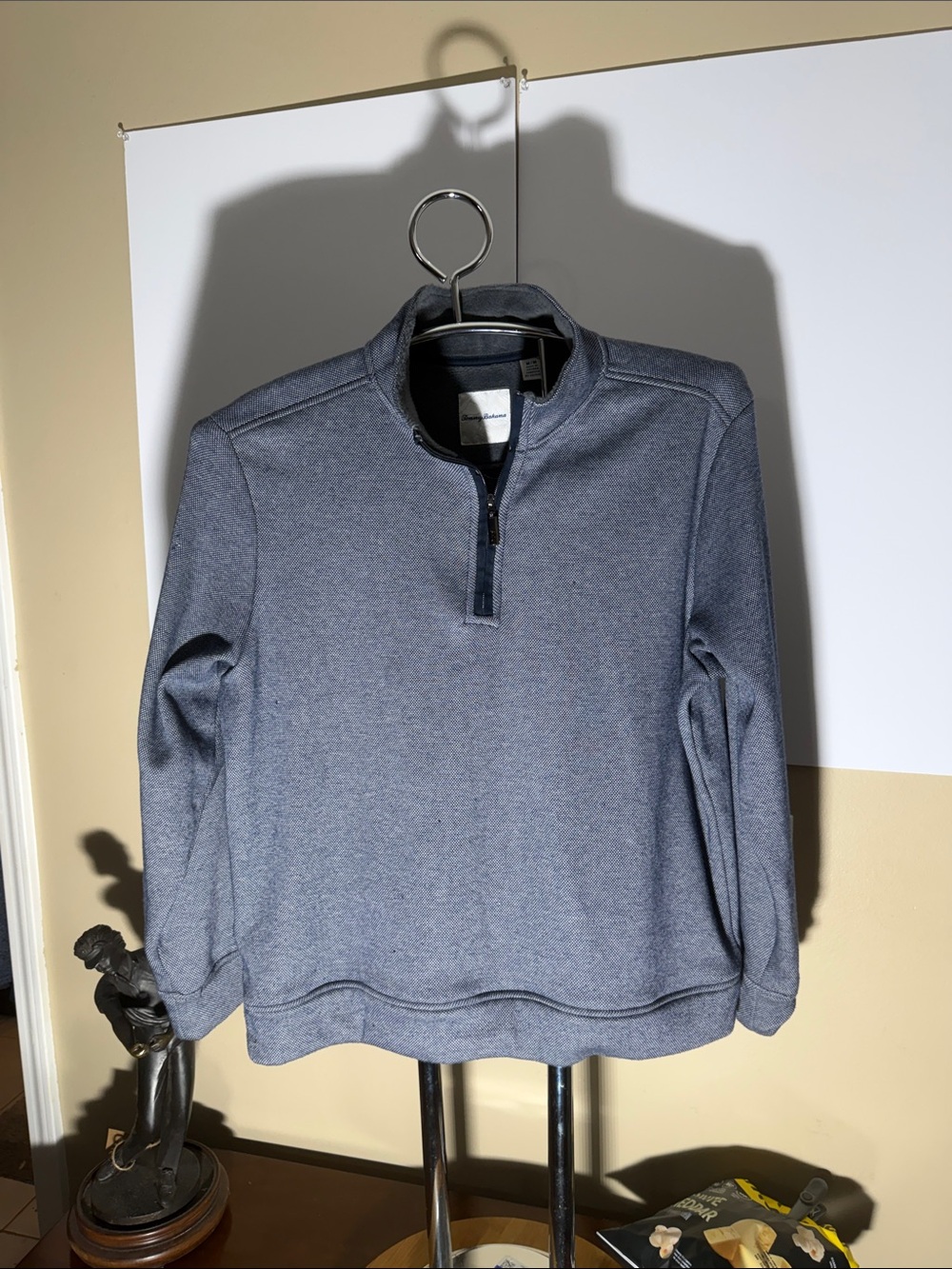 Tommy Bahama Men's Heather Slate Blue Quarter-Zip Pullover